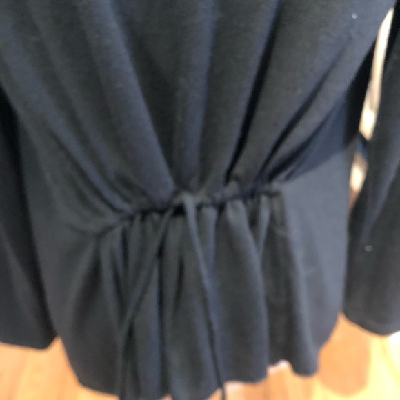 Christine Gerard large black open front cotton top cardigan tie 2 tighten waist - Picture 3 of 12